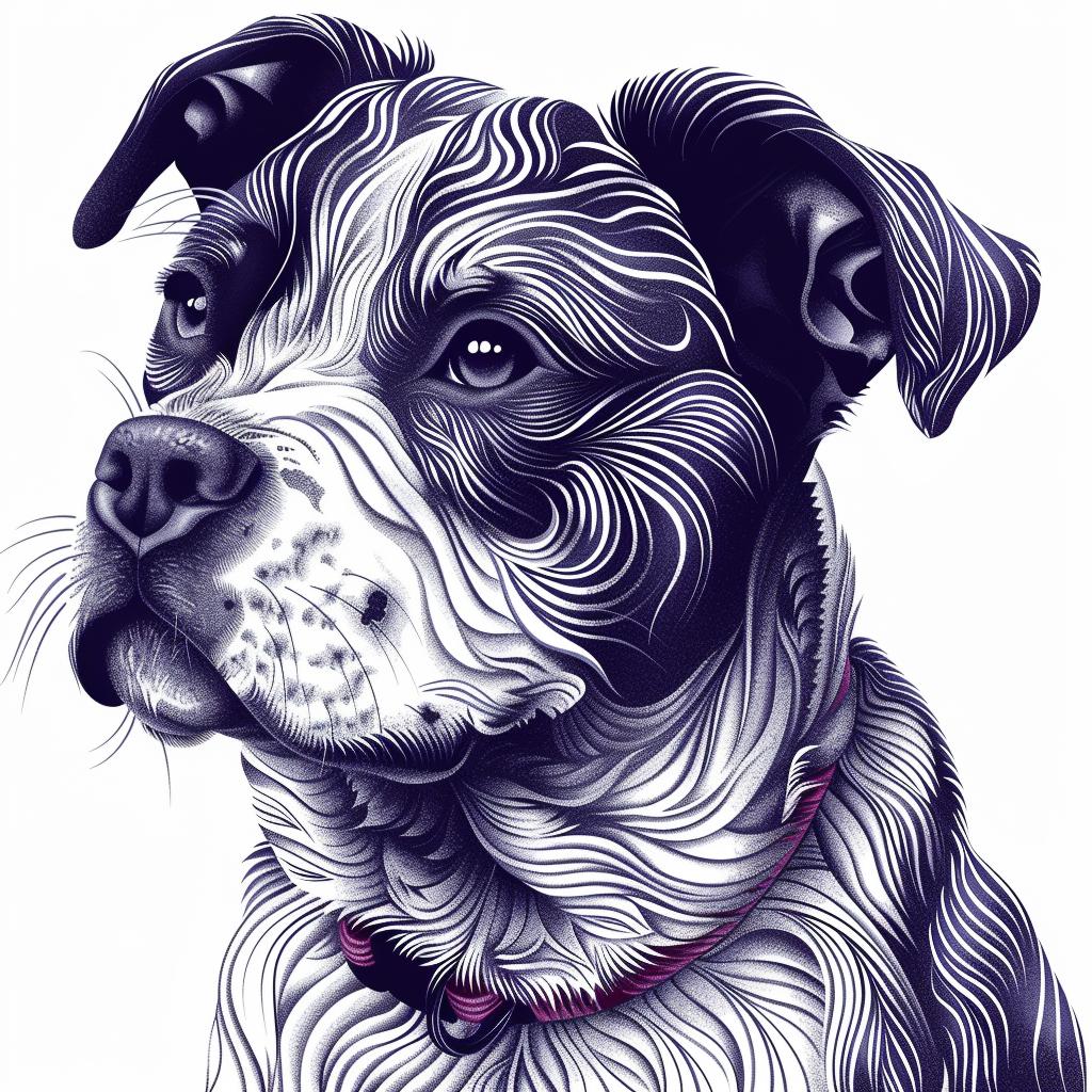 pit  bull  drawing  dog  purple  hair  art  illustration  cute  stylized 942738