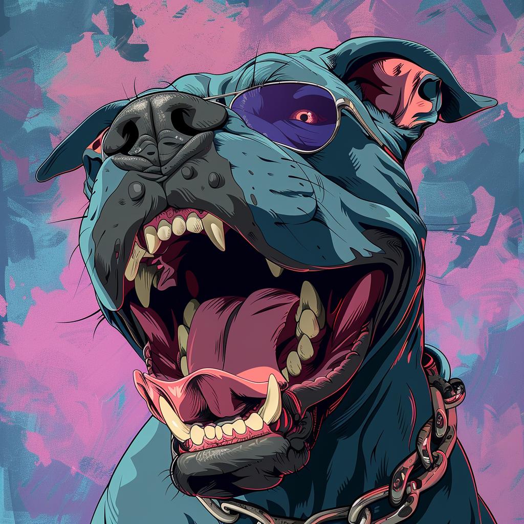dog  Pitbull  cartoon  Ralph  Bakshi  fierce  sunglasses  chains  ominous  art 971198