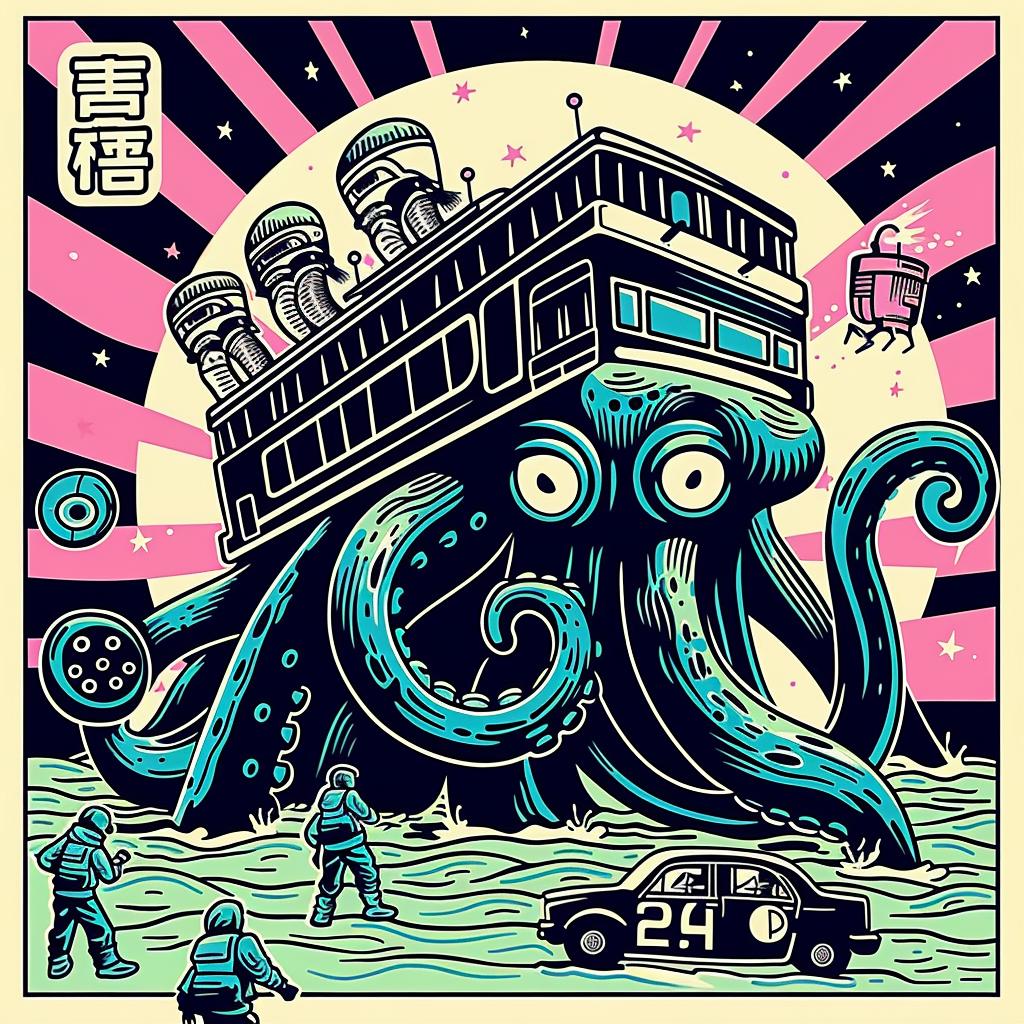 octopus  boat  people  ocean  marine  whimsical  adventure  nautical  underwater  imaginative 947154