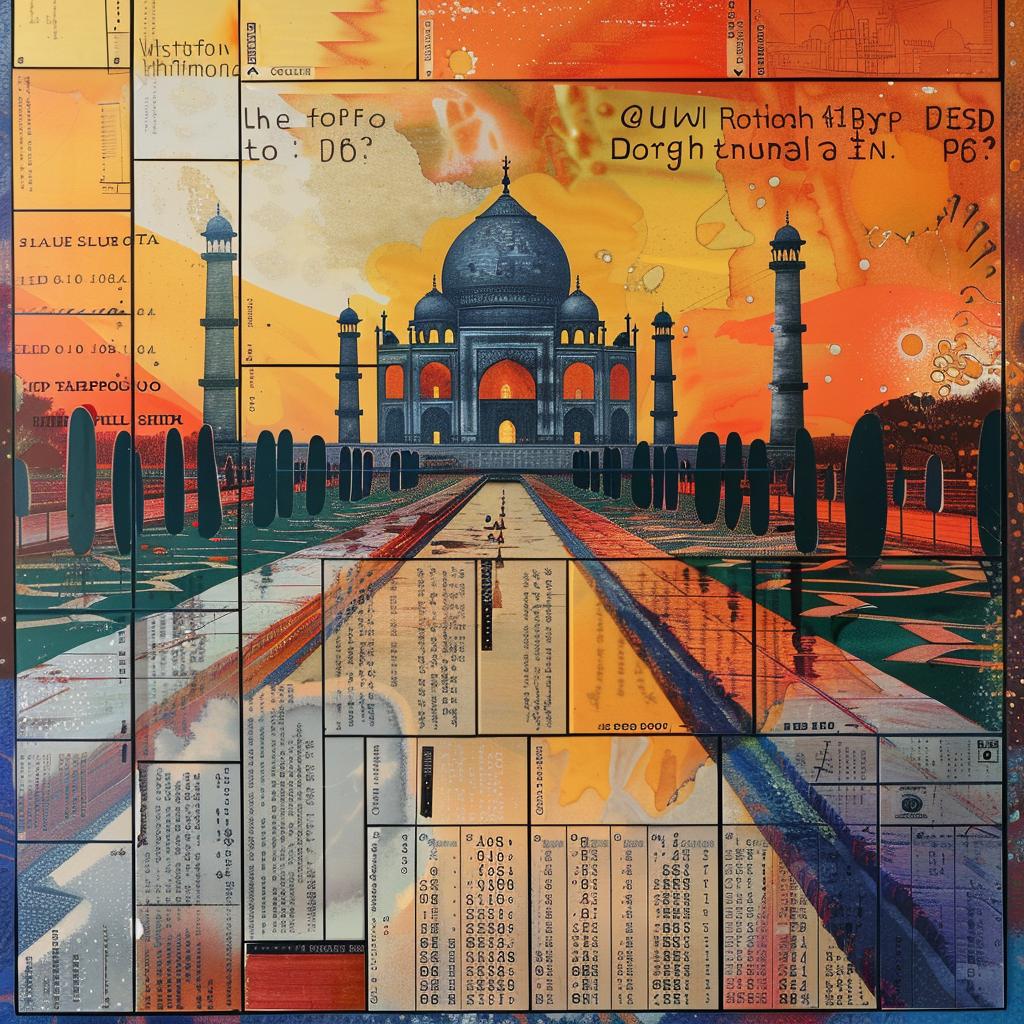 Taj  Mahal  sunrise  collage  stained  glass  patterns  gardens  architecture  colors 1017144