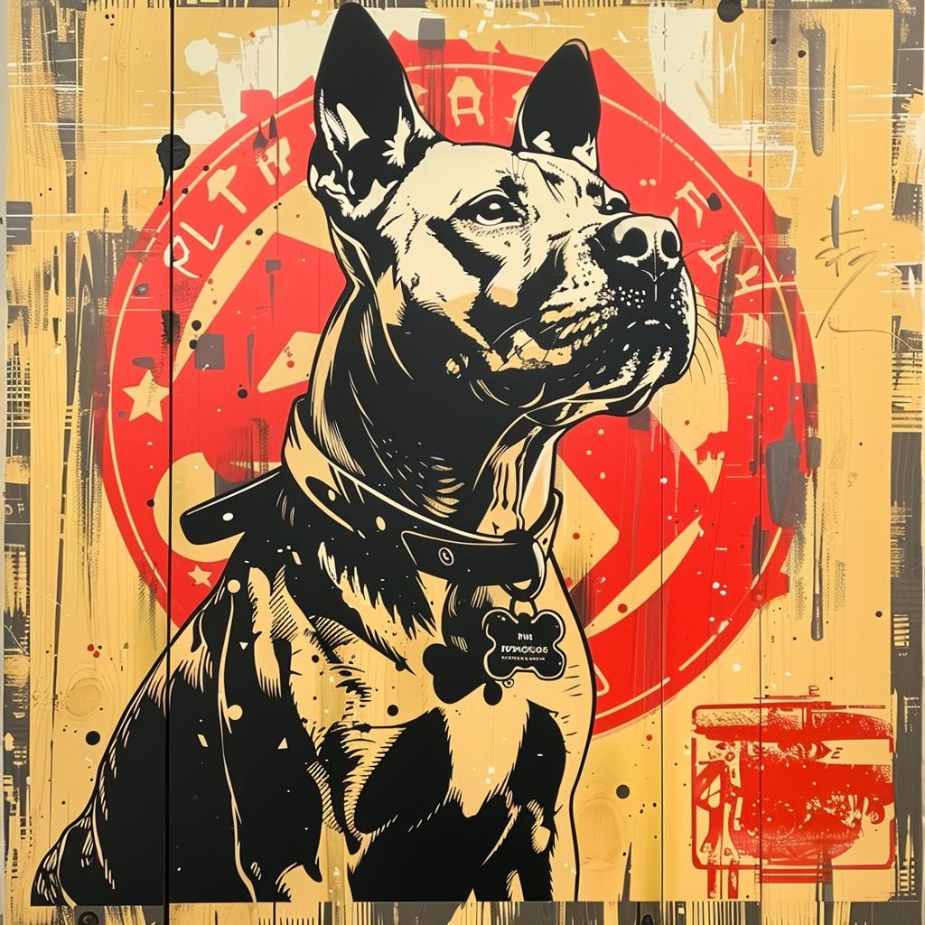 bull  terrier  dog  painting  red  circle  artwork  stylized  colorful  portrait 940862
