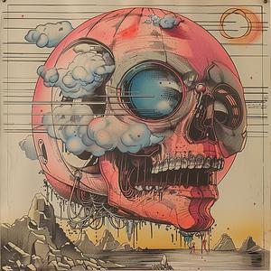 surreal  album  cover  poster  skull  clouds  background  symbolist  graphic  art 1037068
