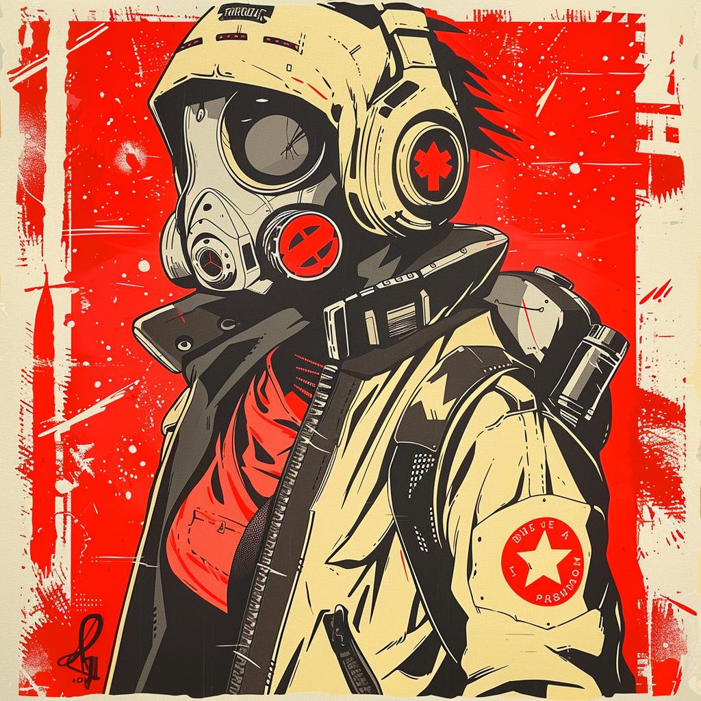 man  gasmask  red  star  poster  graphic  military  art  vintage  character 944626