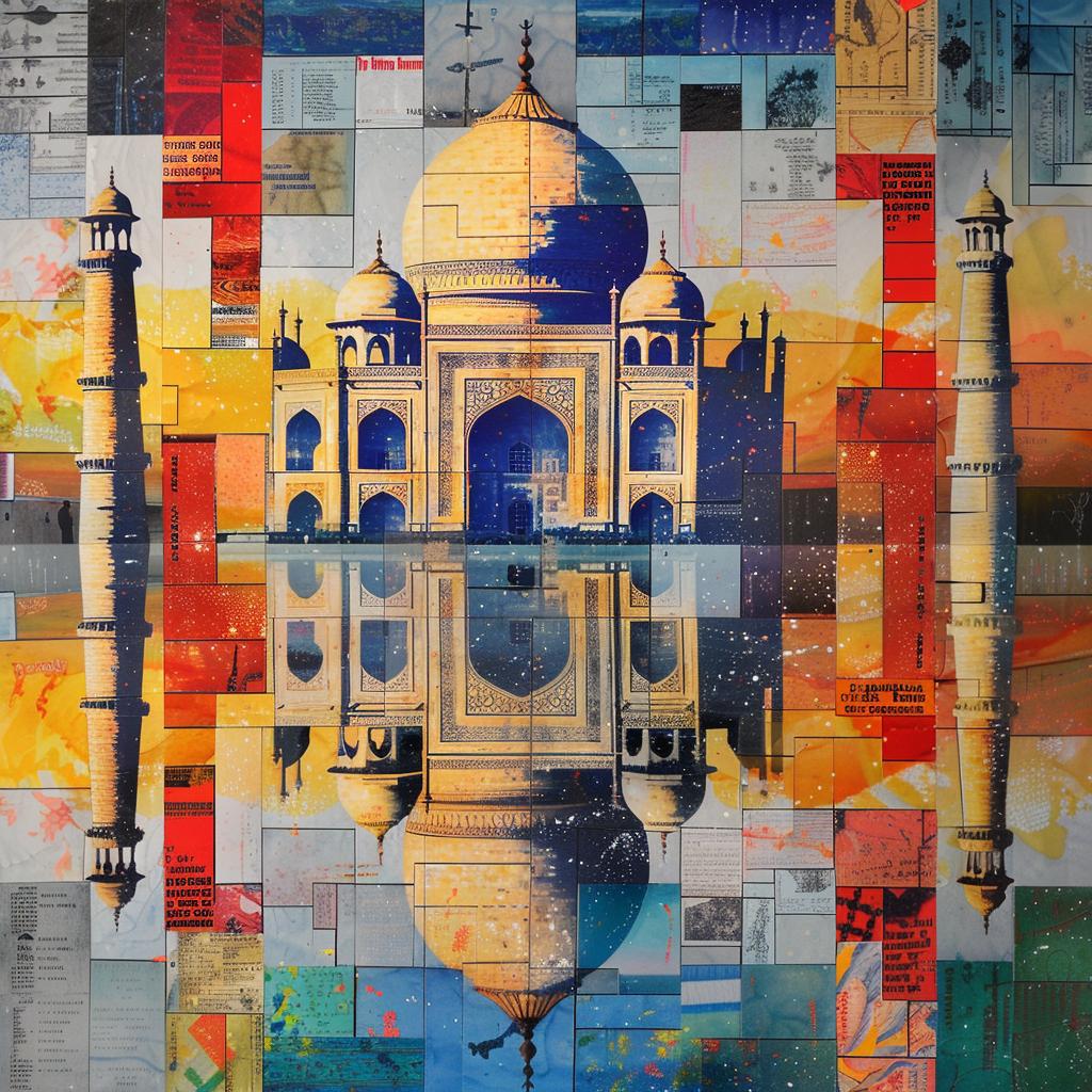 collage  Taj  Mahal  sunrise  stained  glass  Notre-Dame  geometric  patterns  opera 1017093