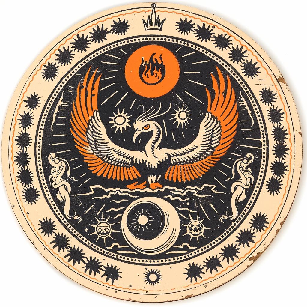 badge  design  bird  sun  circle  provocative  spiritual  occult  art  symbol 933984