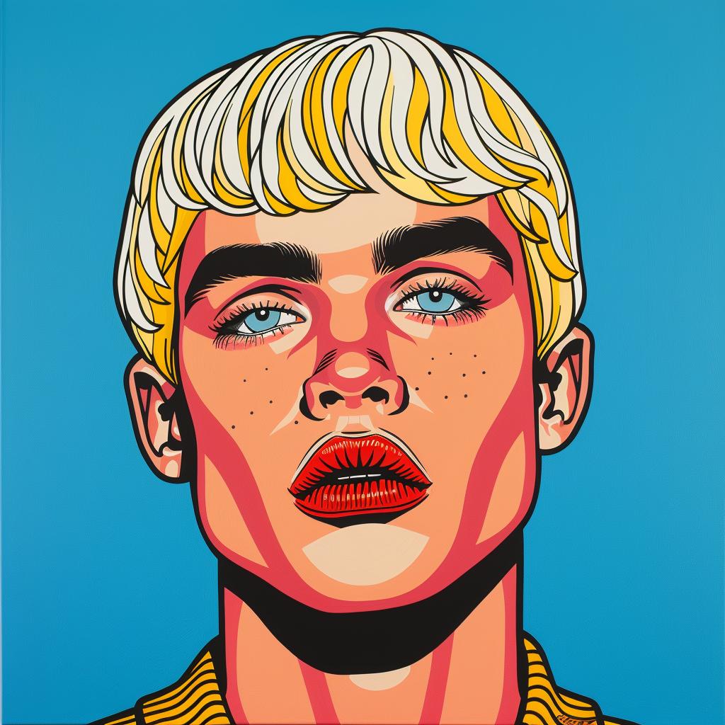 painting  blonde  man  pop  art  portrait  vibrant  stylistic  expression  realism 1023832