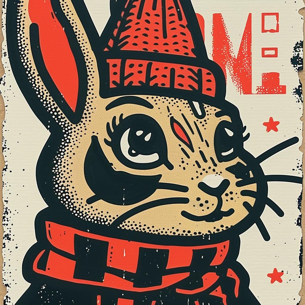 jackalope  hat  scarf  vintage  poster  streetwise  minimal  aggressive  rabbit  art 956521