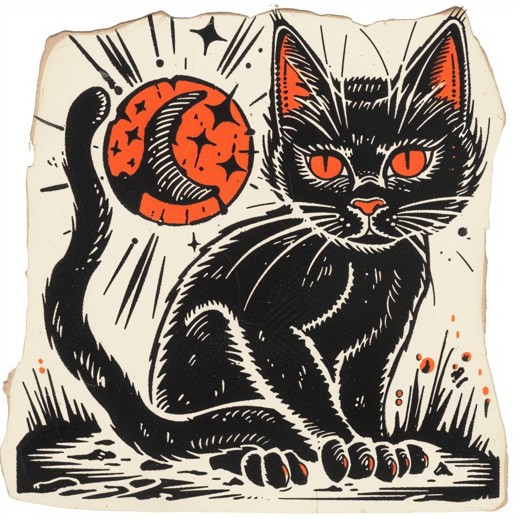 black  cat  art  provocative  spiritual  orange  eyes  ground  introspective  naturalistic 932161