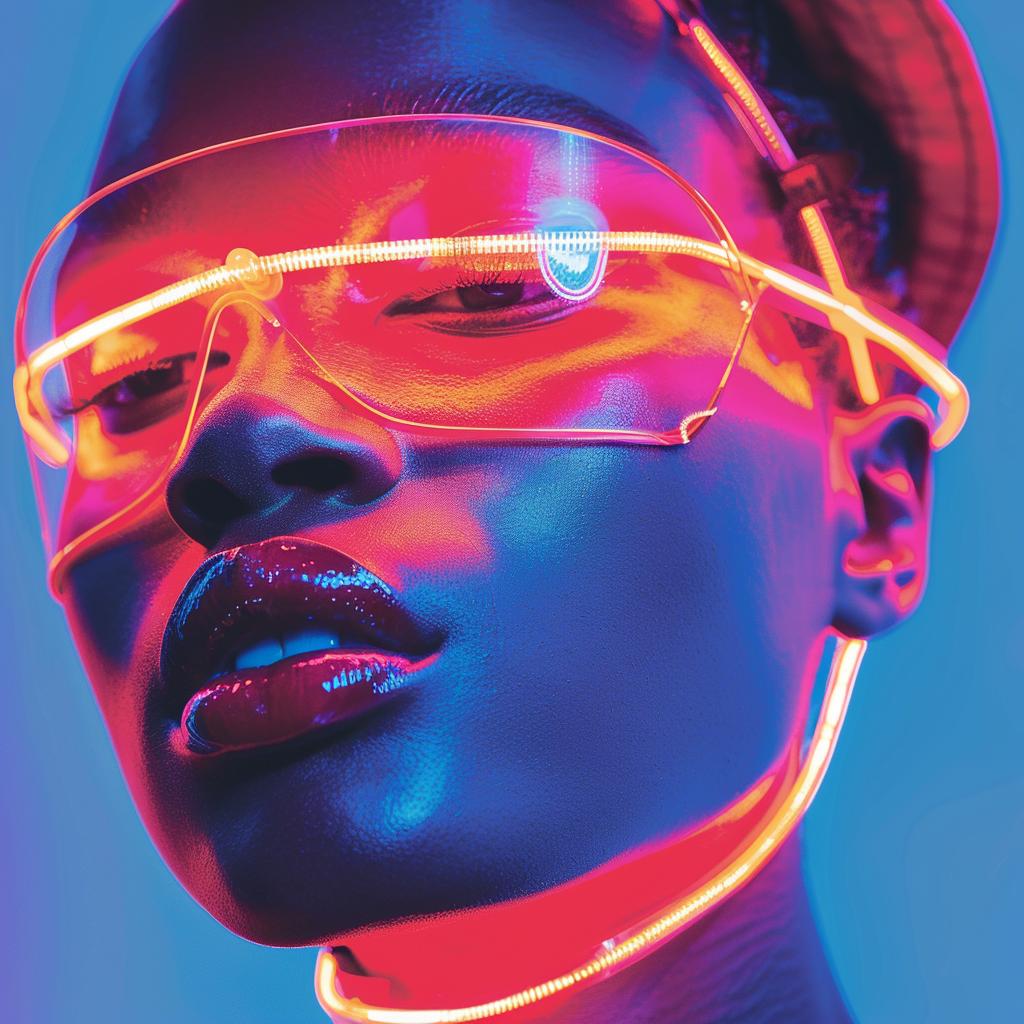 creative  surreal  album  cover  neon  glasses  woman  unusual  hat  lights 976688