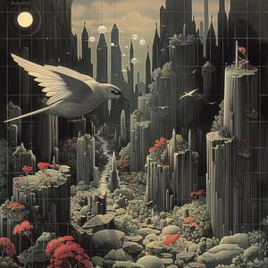 chromolithography  bird  flying  city  urban  landscape  nature  freedom  art  visual 1041019