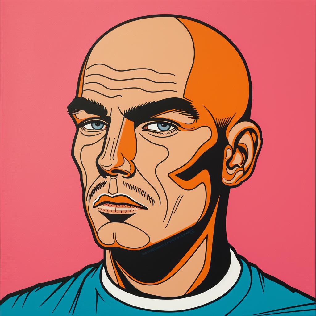 man  bald  blue  eyes  painting  male  portrait  40s  realistic  art 973866