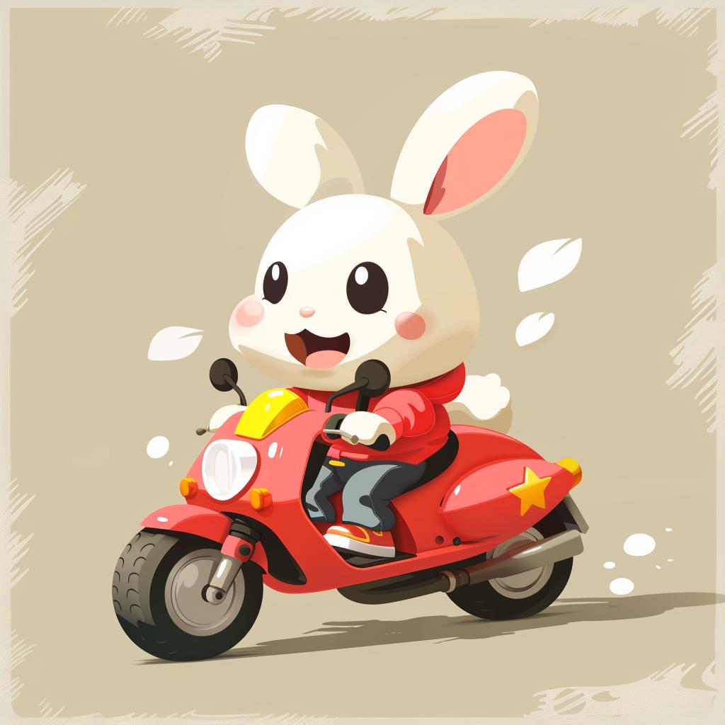 cartoon  rabbit  motorcycle  cute  kawaii  whimsical  playful  illustration  animal  fun 939769