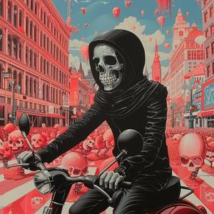 skeleton  motorcycle  city  dark  gothic  dynamic  contrast  movement  character  artwork 1037919