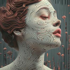 chromolithography  abstract  woman  wire  face  design  textured  artistic  modern  creative 1039455