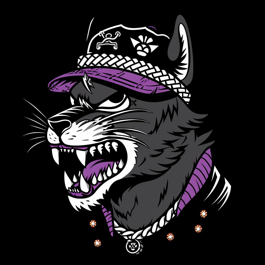aggressive  streetwise  anthropomorphic  animal  wolf  hat  purple  background  minimal  culture 959102