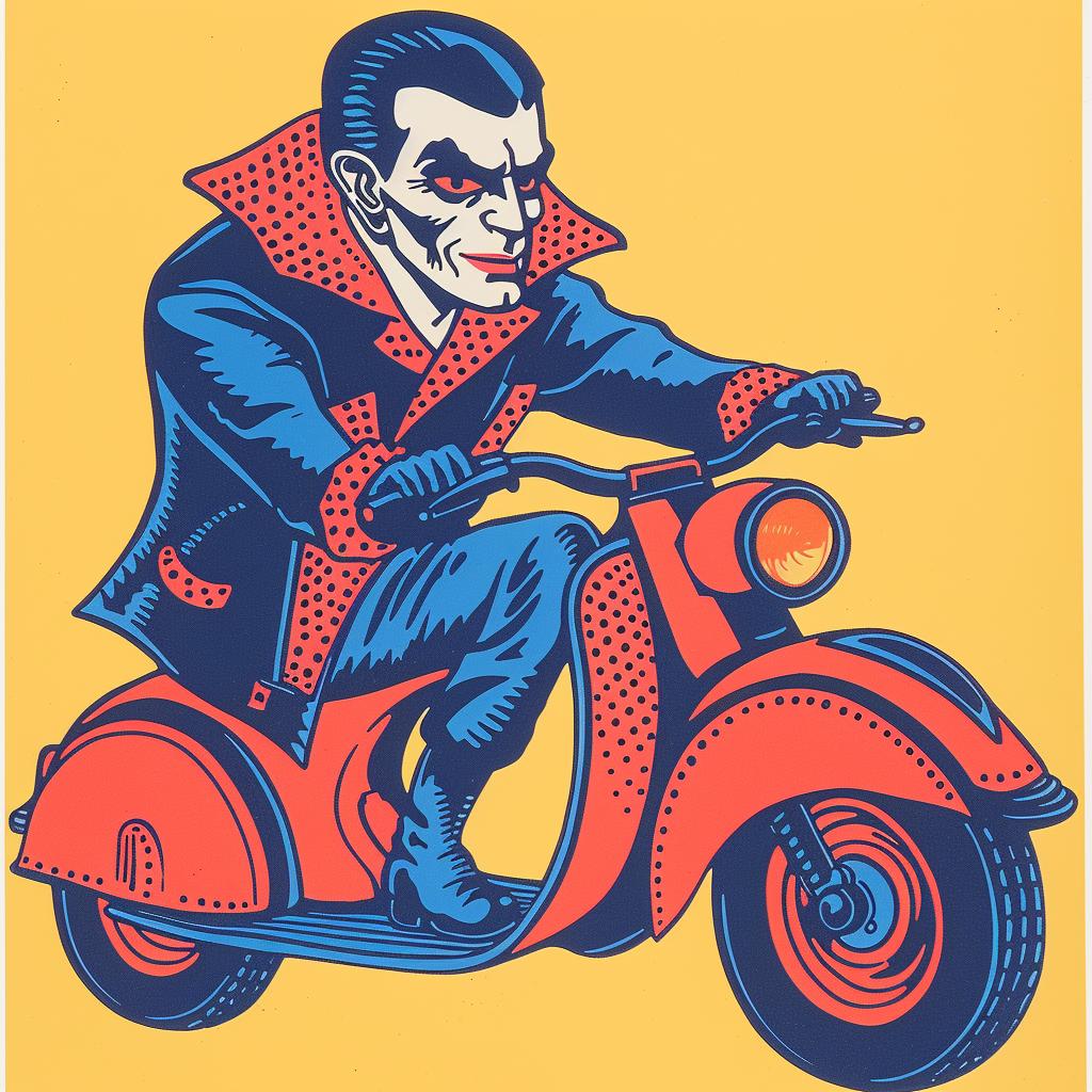 Dracula  motorcycle  cartoon  character  design  vehicle  fun  playful  movement  raw 962781
