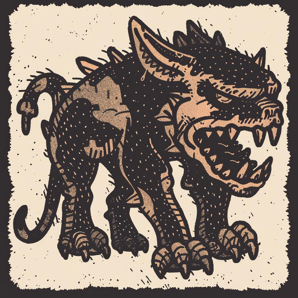 mythical  panther  terrifying  creature  conjoined  illustration  dark  fantasy  wildlife  McFarlane 931110