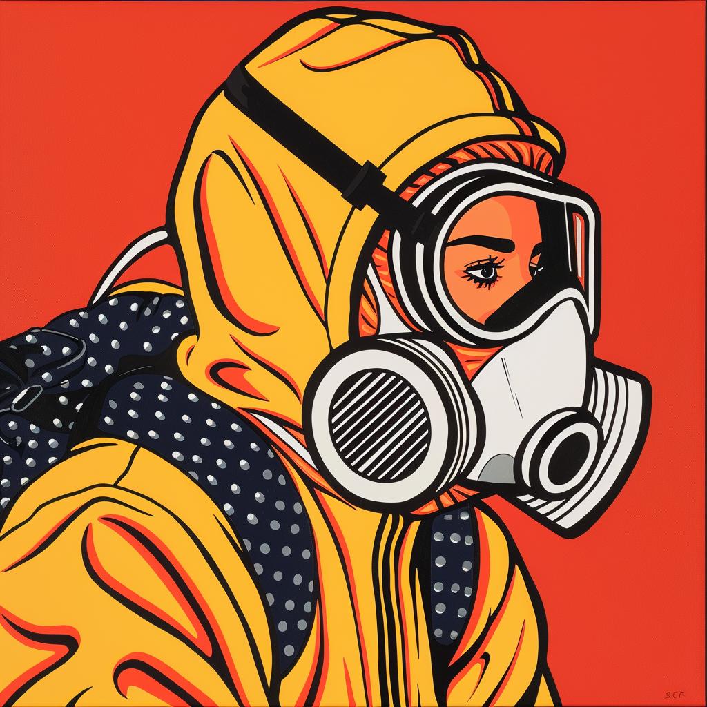 poster  man  gas  mask  hazmat  worker  protection  safety  artwork  illustration 1023476