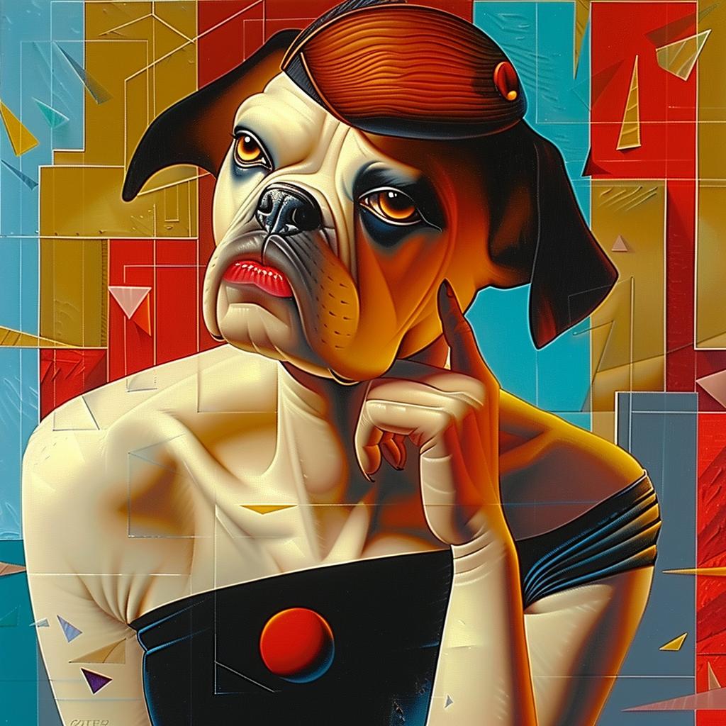 dog  hat  portrait  colorful  playful  whimsical  painting  animal  funny  art 966024