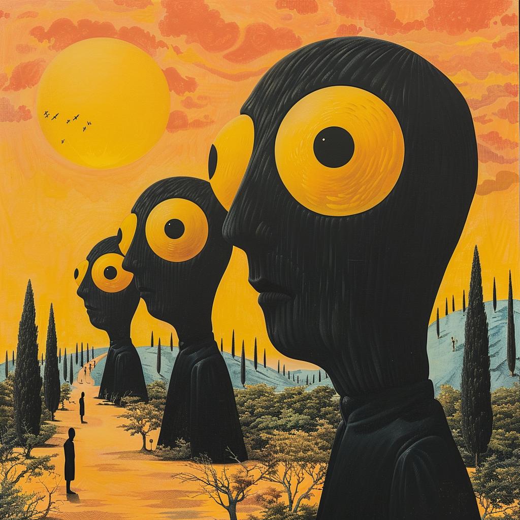 aliens  yellow  eyes  painting  surreal  creative  art  mood  whimsical  fantasy 1019416