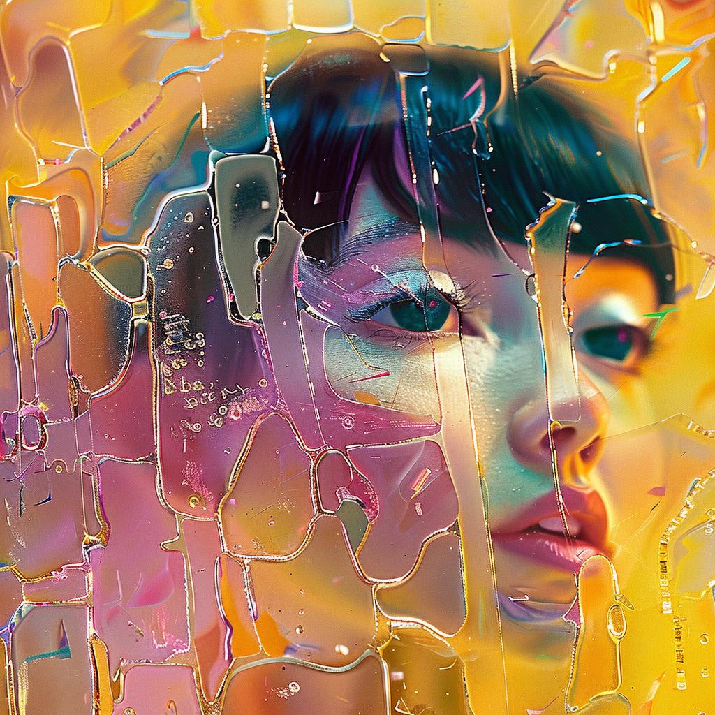woman  colorful  face  broken  window  expression  portrait  vibrant  emotional  modern 950761