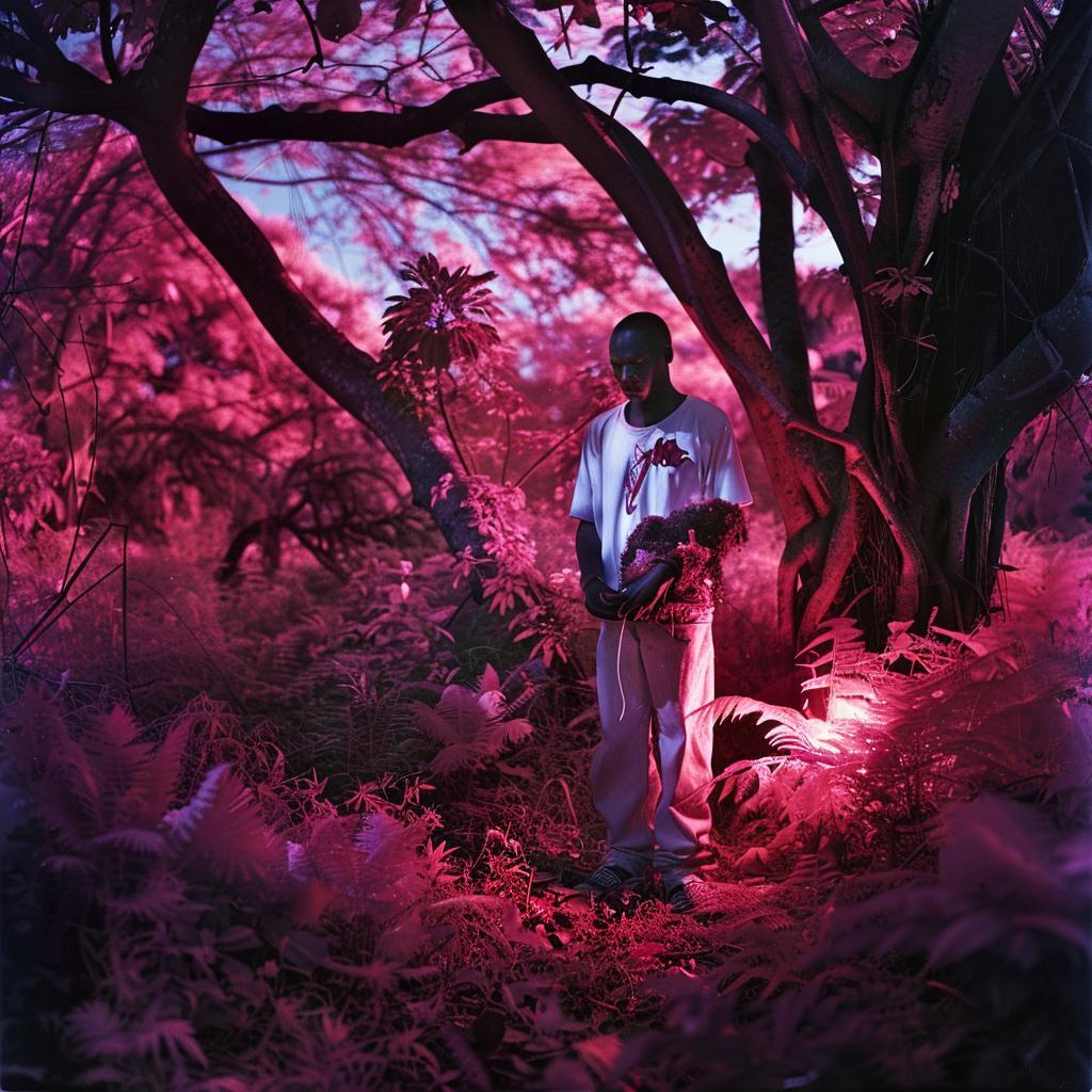 lifestyle  photo  surreal  unusual  lighting  glow  volumetric  man  forest  lights 1027149