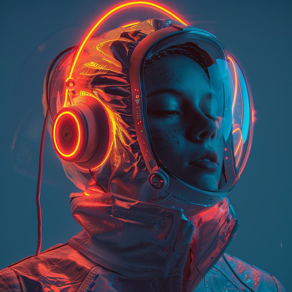 surreal  neon  helmet  woman  creative  lights  album  cover  art  cyborg 976286