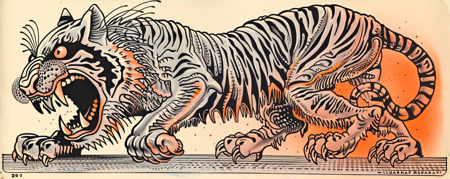 tiger  mythical  Todd-McFarlane  snarling  full-body  illustration  artwork  dynamic  profile  wild 934166