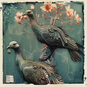 birds  tree  chromolithography  painting  nature  art  wildlife  branch  flora  colorful 1037854