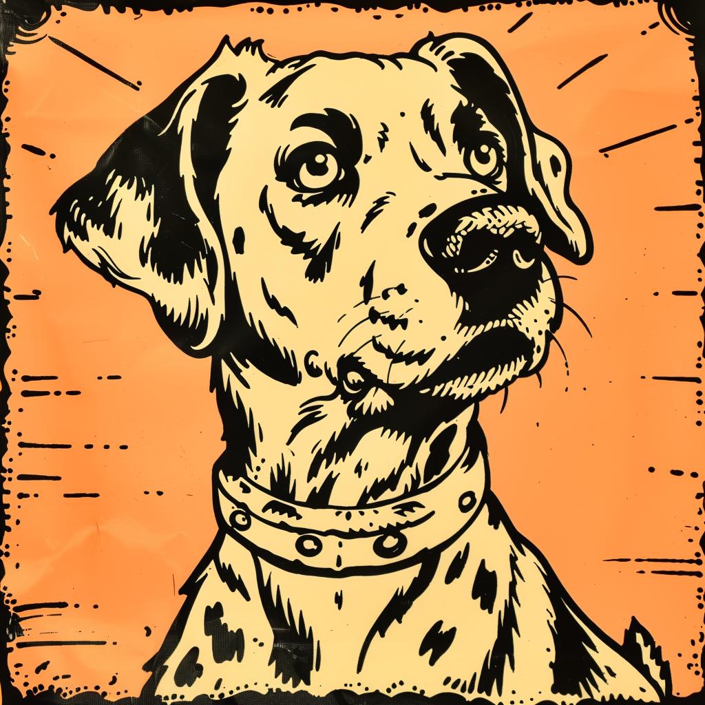 dalmatian  collar  orange  background  canine  art  modern  illustration  design  graphic 942390