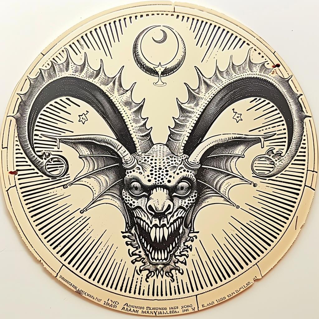 drawing  demon  head  black  white  symbolic  provocative  design  occult  art 934498