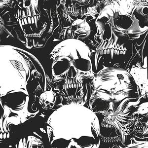 skulls  black  white  illustration  graphic  intricate  punk  rocknroll  horror  design 1078947