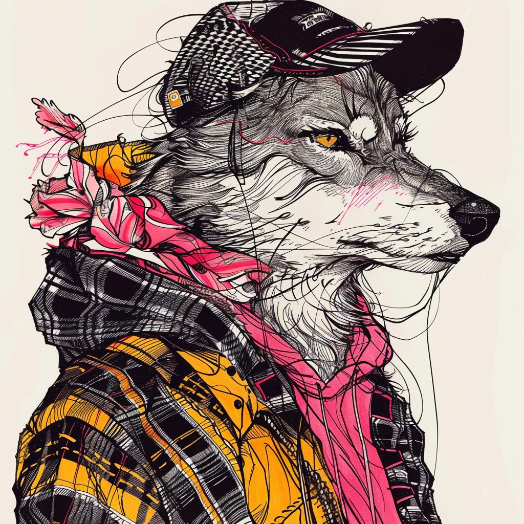 kawaii  wolf  streetwear  cool  jacket  hat  drawing  urban  character  style 953495