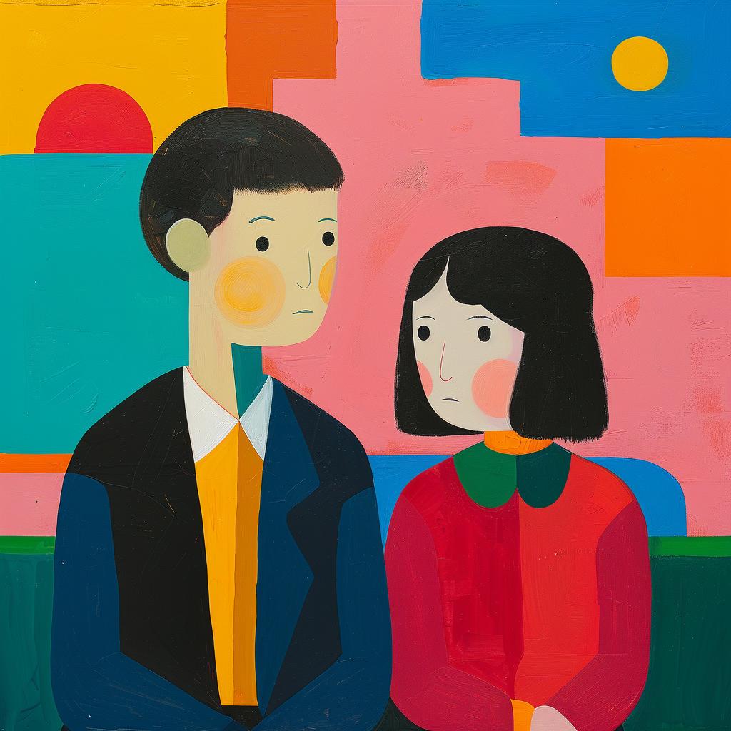 surreal  album  cover  abstract  expressionism  couple  bench  painting  colorful  art 977494