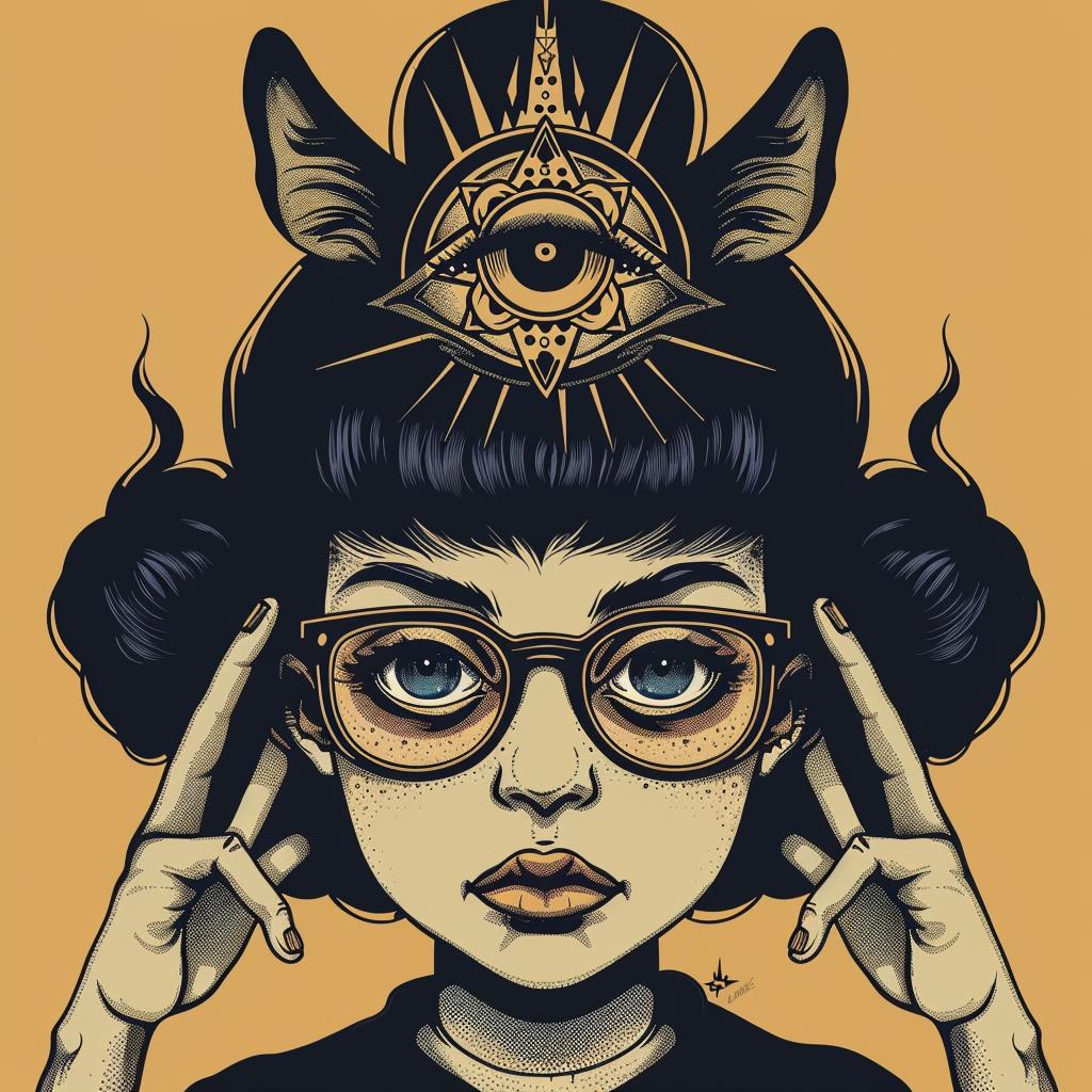 Bauhaus  Constructivism  halftone  lines  chiaroscuro  glasses  eye  girl  head  poster 941449