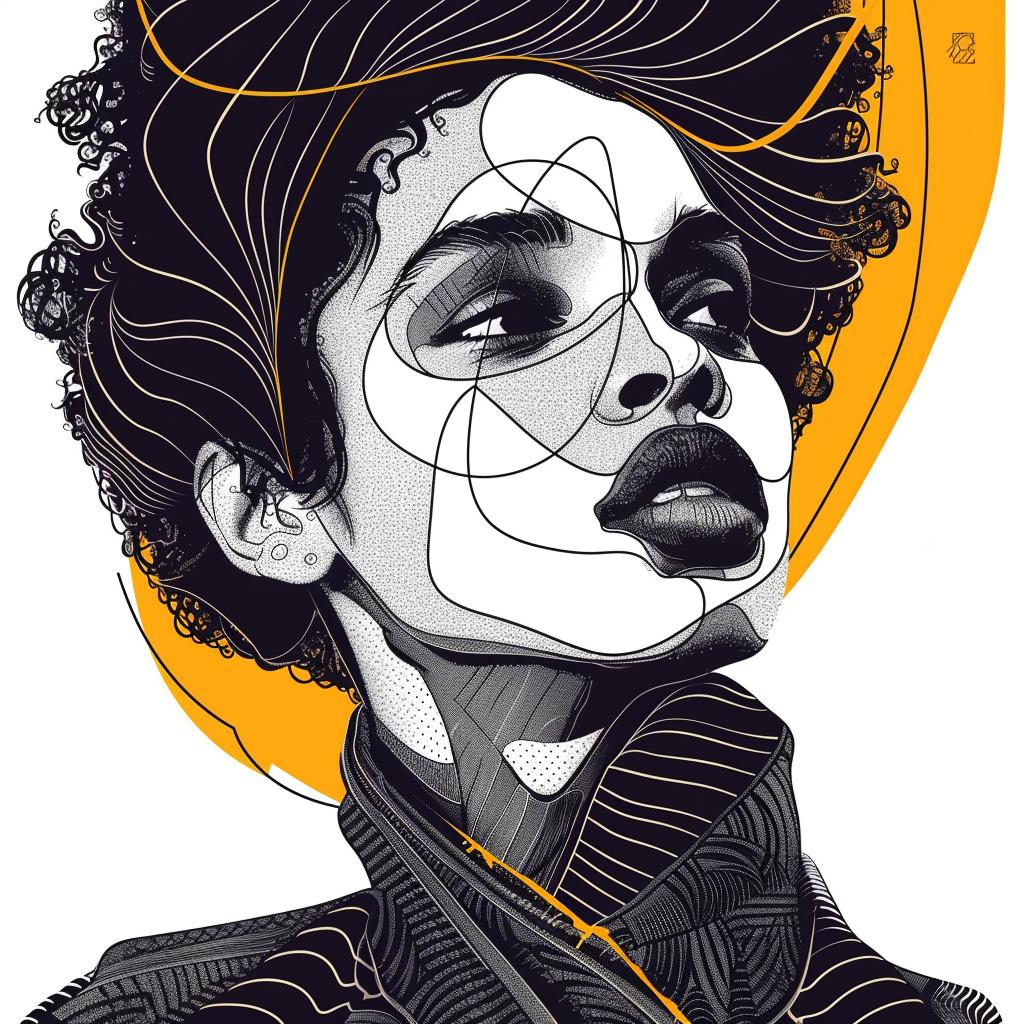 تصميم امرأة أفريقية من فن البوب، رسم باتريك ناجل، رسم تجريدي أبيض 938176