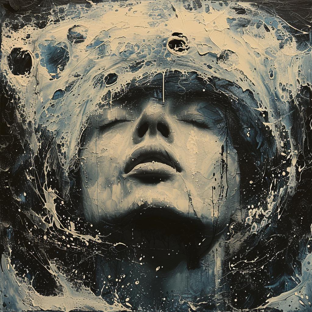 surreal  portrait  woman  water  head  hyper-realistic  screenprinting  encaustic  art  element 959910