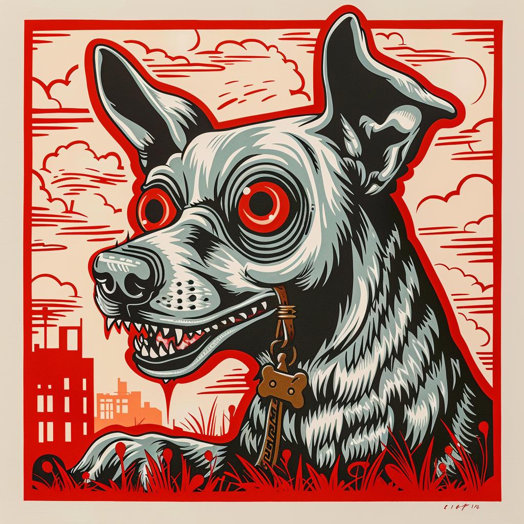 dog  creature  red  eyes  frame  whimsical  translucent  artwork  graphic  fantasy 1032813