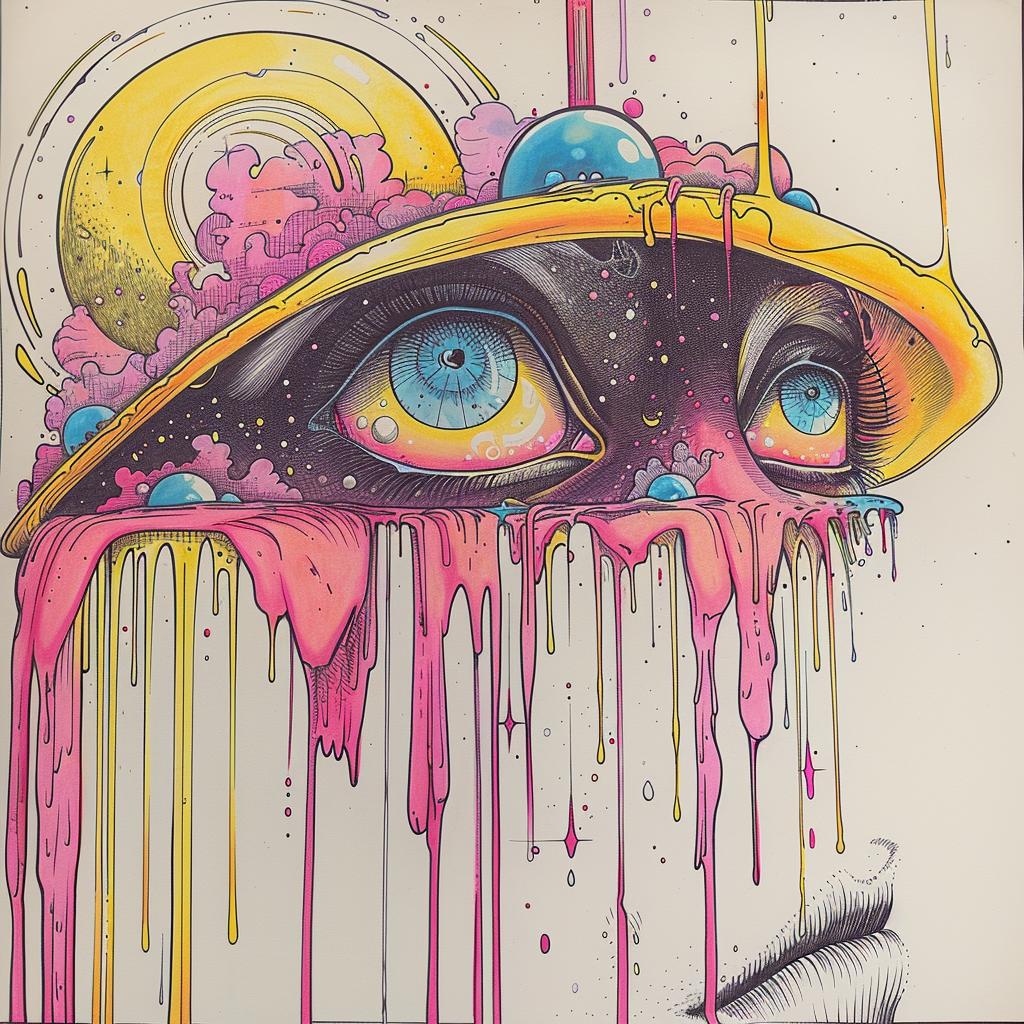 woman  hat  drawing  pink  paint  dripping  spiritual  occult  Saul  Bass 925288