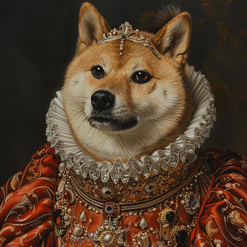 portrait  shiba  inu  royal  gouache  detailed  dog  custom  pet  art 953686