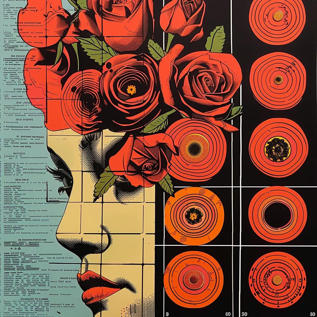 abstract  impressionism  collage  graphic  design  flowers  woman  poster  Rauschenberg  Shepard 968413