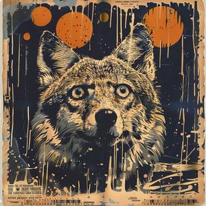 poster  wolf  orange  dots  art  color  stylized  graphic  design  illustration 1052181