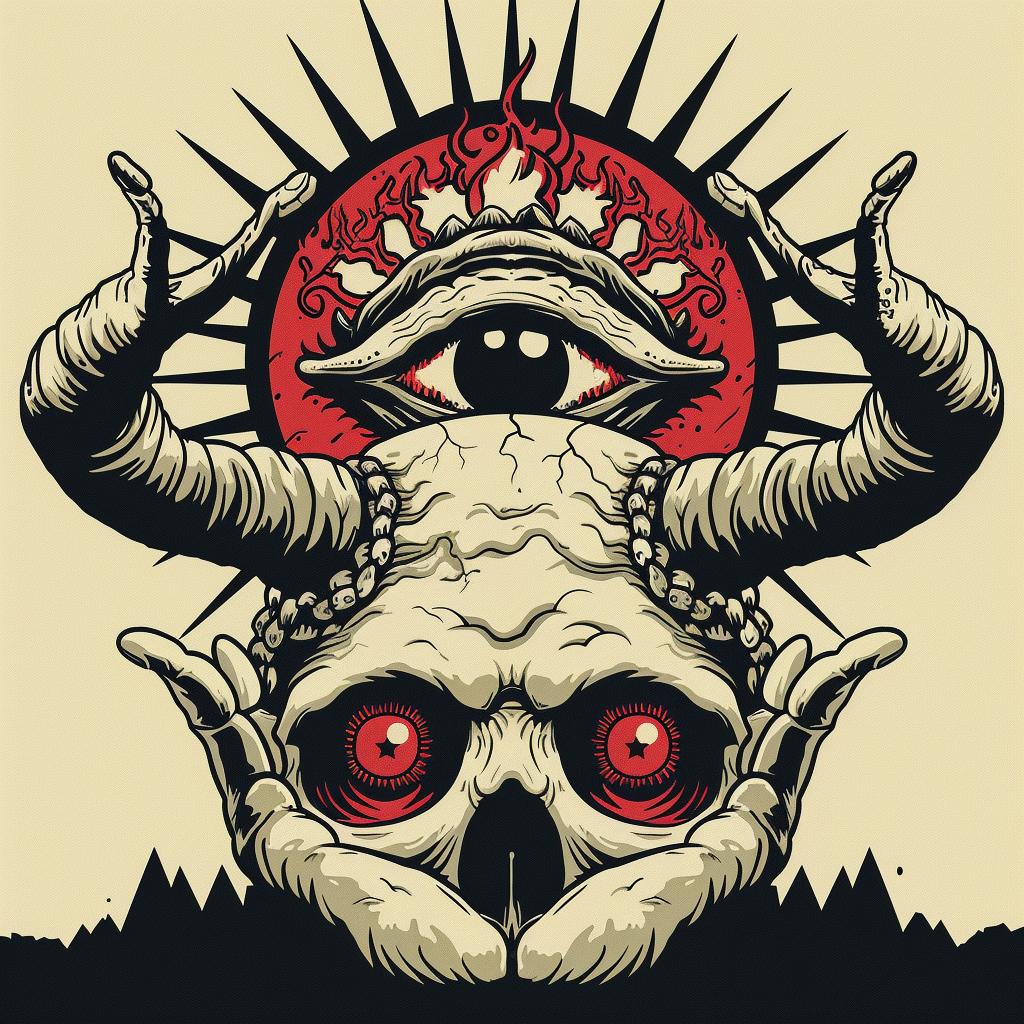 provocative  art  poster  band  devil  horns  dark  occult  spiritual  introspective 931618