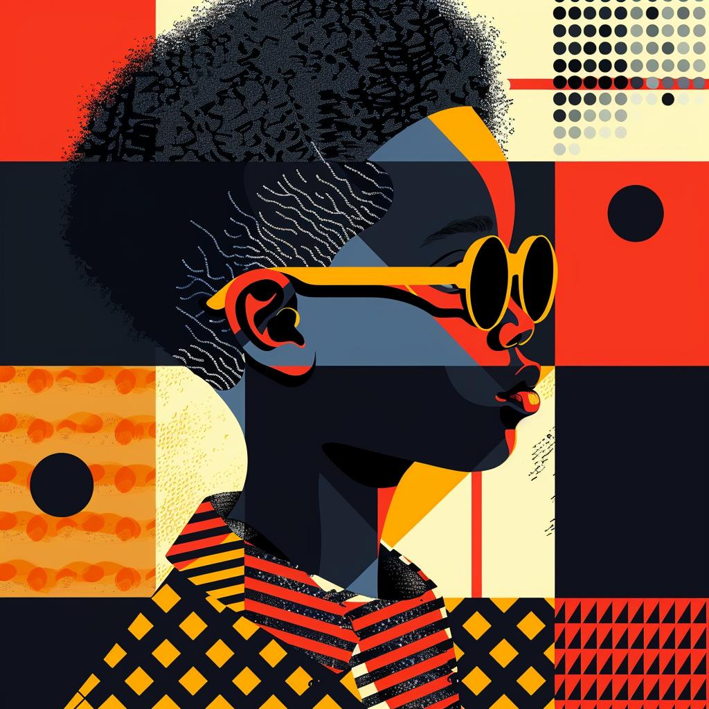 portrait  woman  sunglasses  colorful  pattern  minimalist  elegance  modern  stylish  art 929161