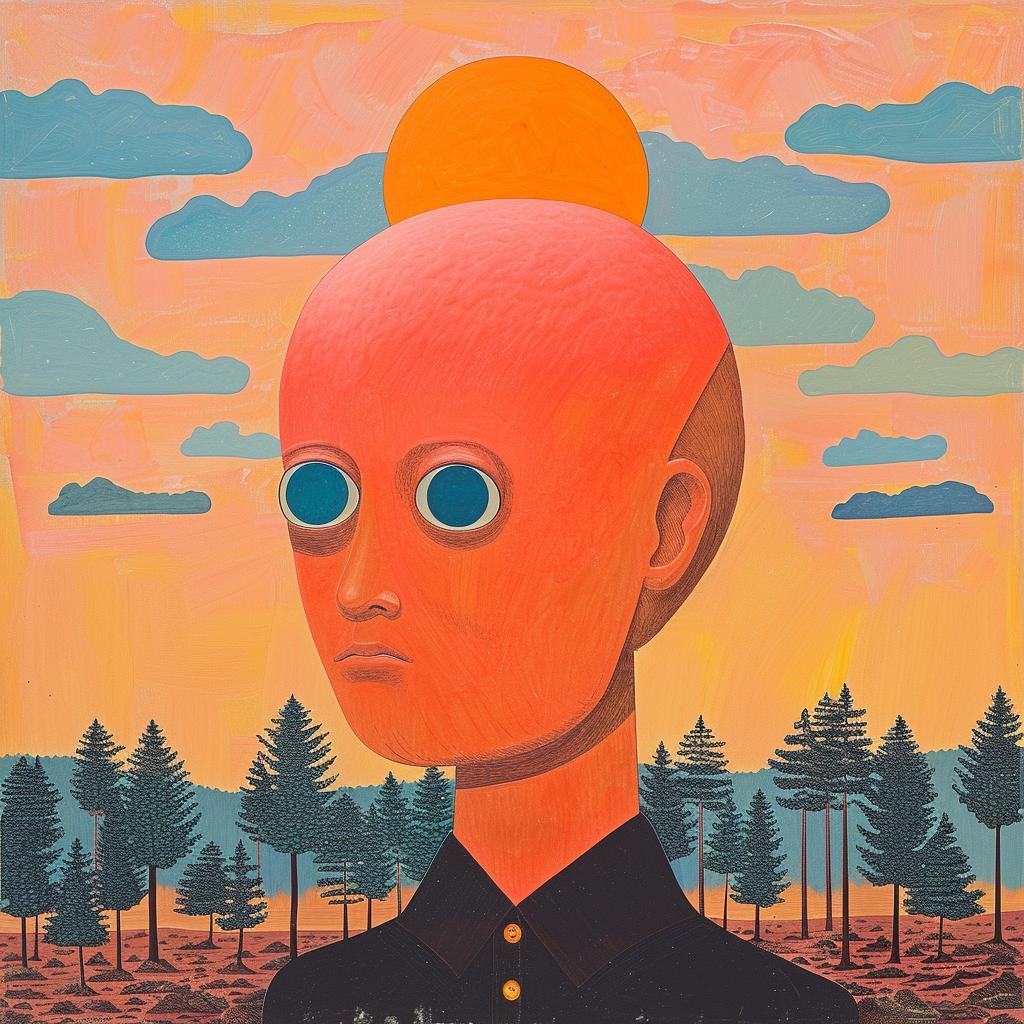 surreal  album  cover  man  abstract  colorful  playful  artistic  Joan  imaginative 1018089