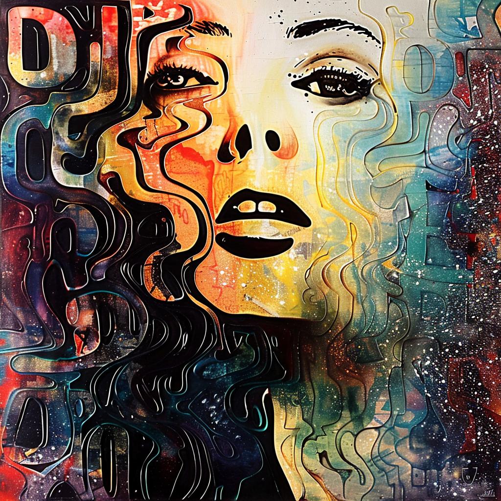 woman  colorful  portrait  abstract  vibrant  artistic  expression  modern  paint  background 950782