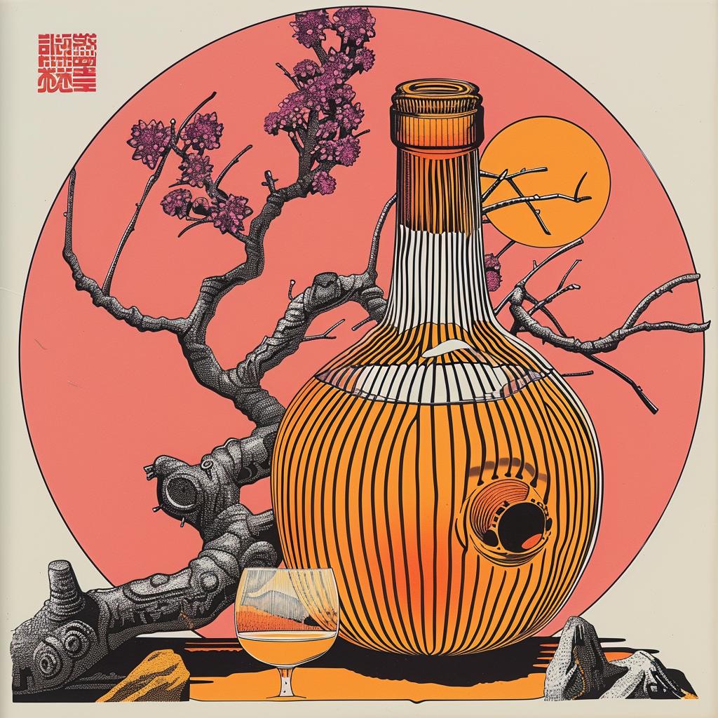 horror  novel  poster  bottle  glass  minimalism  japanese  design  restaurant  art 1020726
