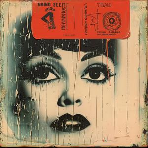 encaustic  paint  woman  black  eyes  red  lipstick  portrait  stylized  expression 1065236