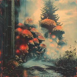 mushrooms  woods  painting  chromolithography  nature  forest  colorful  detailed  artwork  canvas 1053629