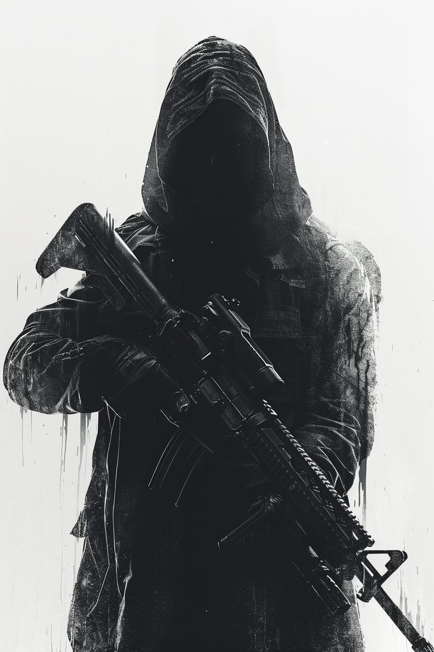 shadow  hooded  man  rifle  soldier  action  silhouette  combat  white  background 953735